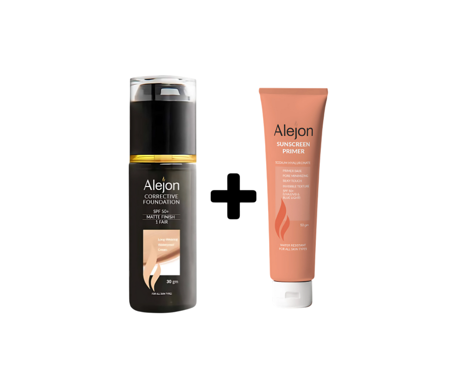 اليجون فونديشن فاتح 30مل + اليجون صن اسكرين برايمر 50 مل